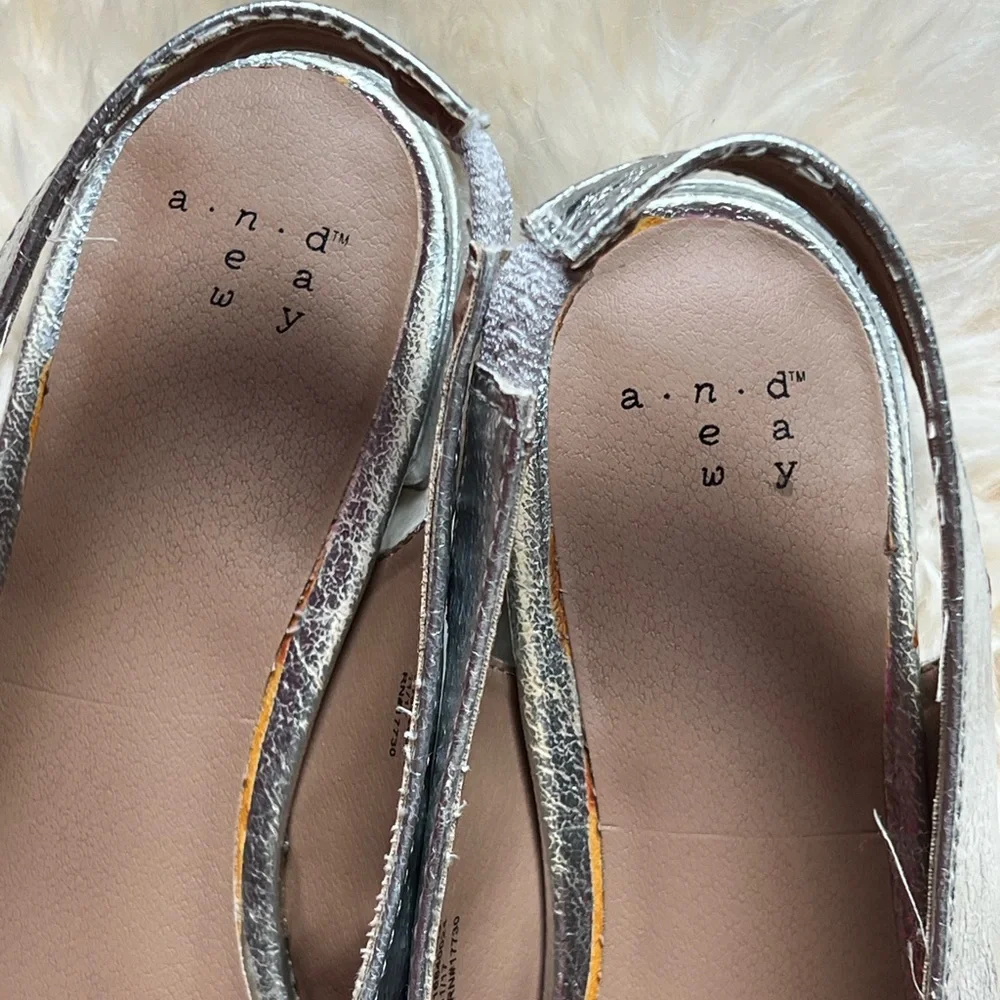 Silver Pointed Slingback Flats